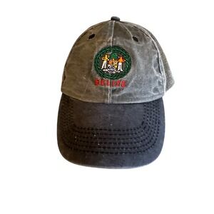 Belize Embroidered Gray Baseball Cap Adjustable Fit 100% Cotton Medium Size Unis